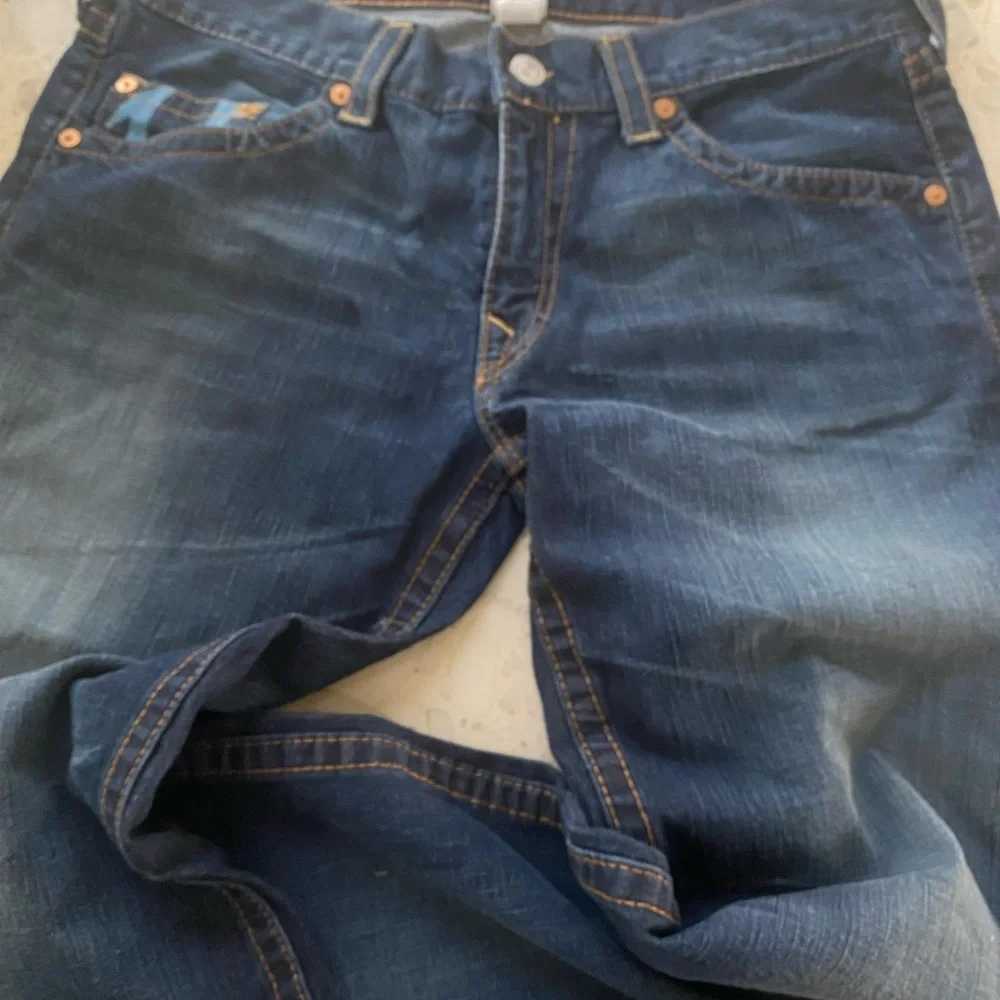 True Religion painted brush flop pockets Jeans